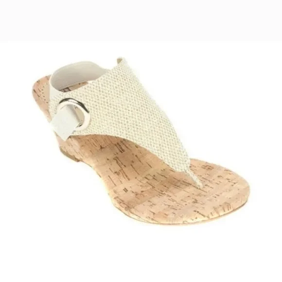 White Mountain Cream Wedge Sandals - Picture 2 of 10